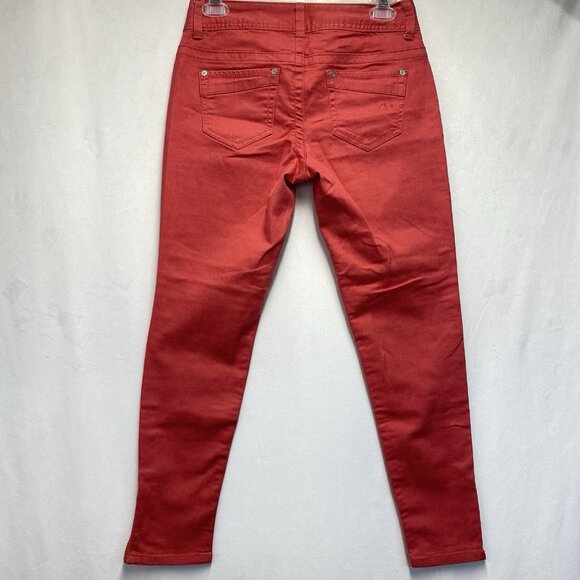 AMERICAN RAG Cie Low-Rise Skinny Leg Ankle Zip Jeans Women Size 3R Coral Stretch - Picture 2 of 16